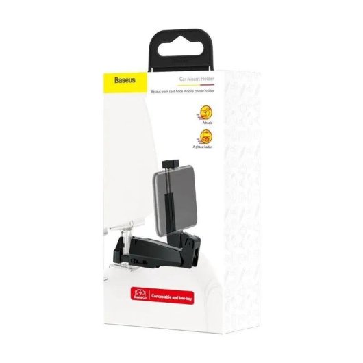 Supporto per cellulare Baseus per poggiatesta auto - Nero