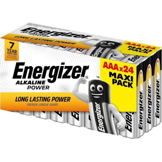 Pilas Alcalinas AAA Energizer Power Pack 24 Unidades Larga Duración