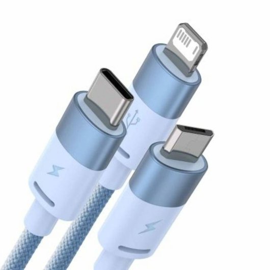 Kabel USB Baseus StarSpeed 3 in 1 USB-C/Micro USB/Lightning 1,2 m Blau