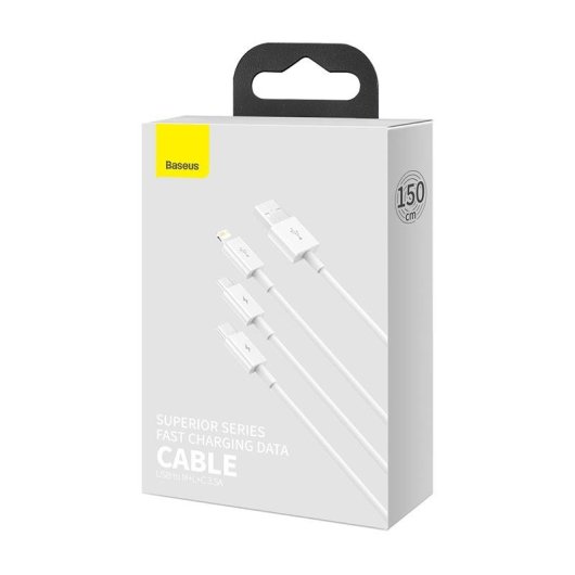 Cable USB Baseus Superior 3 en 1 1,5 m USB A a USB-C/Micro USB/Lightning