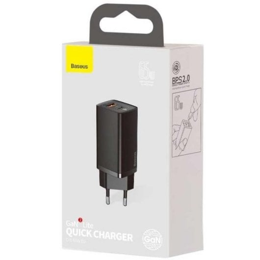 Caricatore USB-C 65W Baseus GaN2 Lite Nero