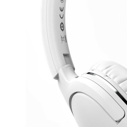 Auriculares Baseus Encok D02 Pro inalámbricos Bluetooth 5.3 con cable, cancelación de ruido, blancos