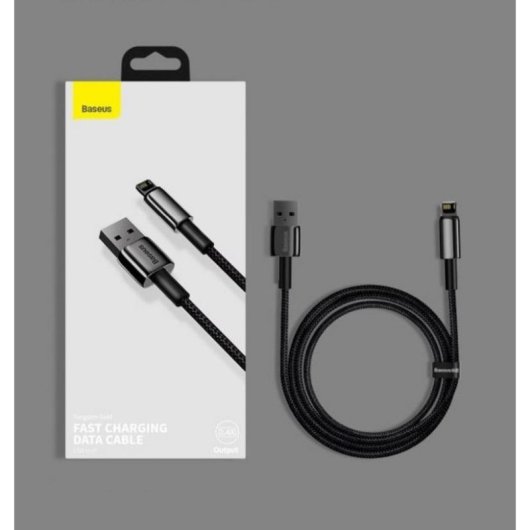 Cable USB a Lightning Baseus Tungsten 1 m Negro