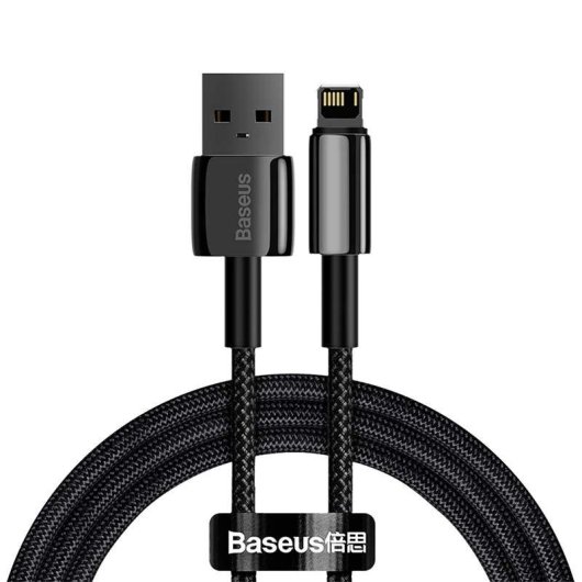 Cable USB a Lightning Baseus Tungsten 1 m Negro