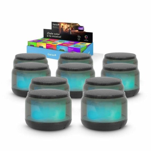 Altavoces Garza Portátil Bluetooth 5.1 75dB con Luz LED Multicolor y MicroSD