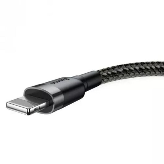 Cable USB A a Lightning Baseus Cafule 0,5 m 2,4 A Gris Negro