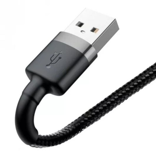 Cable USB A a Lightning Baseus Cafule 0,5 m 2,4 A Gris Negro