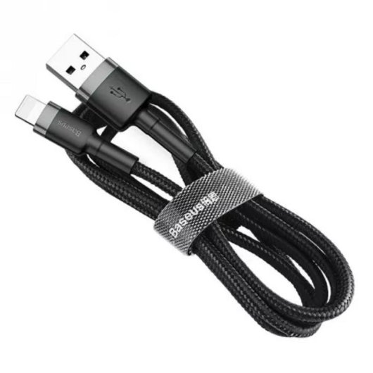 Cable USB A a Lightning Baseus Cafule 0,5 m 2,4 A Gris Negro