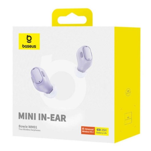Auriculares Baseus Bowie WM01 sans fil Bluetooth 5.3 pour appels et musique violet