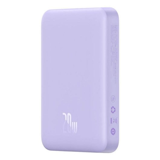 Powerbank Baseus Magnetic Mini 10000 mAh Cargador Inalámbrico 20 W Púrpura