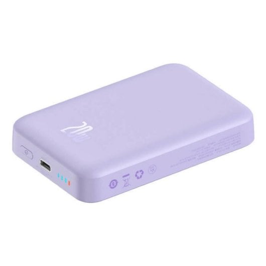 Powerbank Baseus Magnetic Mini 10000 mAh Cargador Inalámbrico 20 W Púrpura