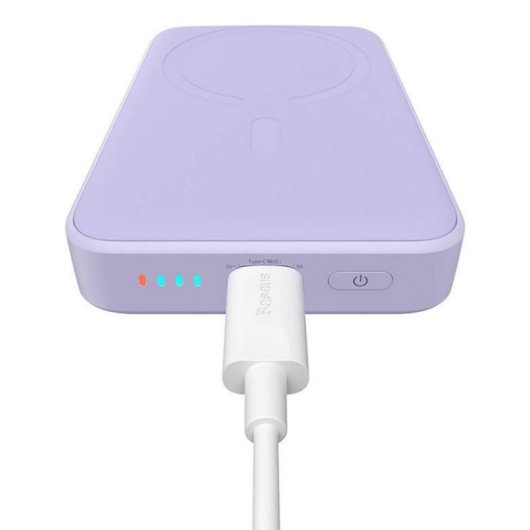 Powerbank Baseus Magnetic Mini 10000 mAh Cargador Inalámbrico 20 W Púrpura
