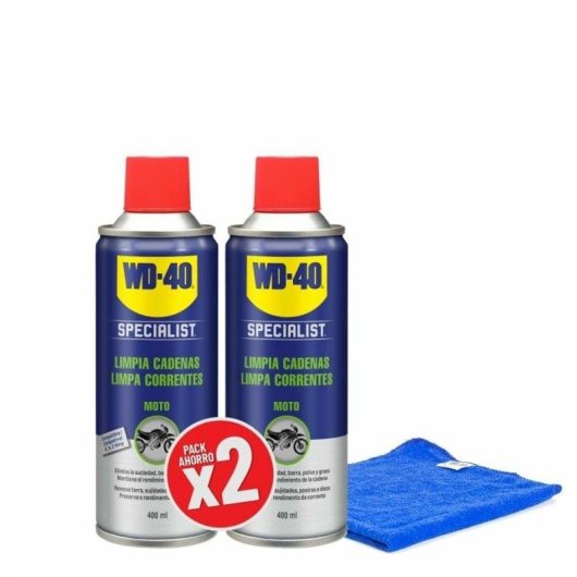 Limpiacadenas WD-40 Specialist Motorbike 400ml X2 + Guantes