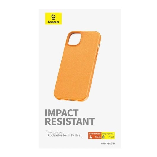 Funda para móvil Baseus Fauxther Cover PU cuir orange pour iPhone 15 Plus