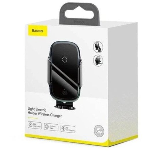 Suporte ativo para telemóvel Baseus WXHW03-01 com carregador sem fios Qi