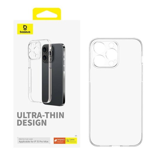 Funda pour mobile Baseus OS-Lucent Cover polycarbonate transparent pour iPhone 15 Pro Max