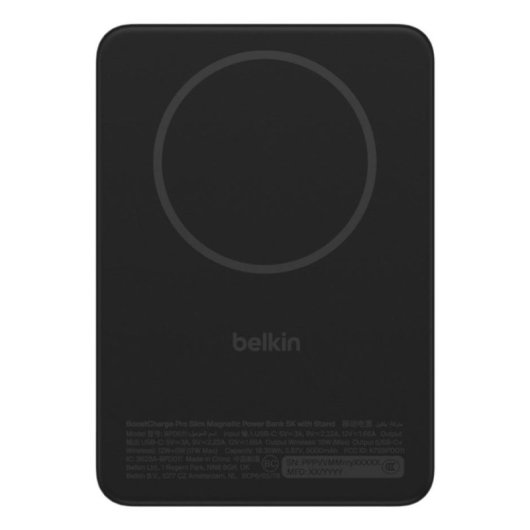 Batería Externa Belkin BPD011hqBK 5000 mAh Cargador Inalámbrico 20 W Negro