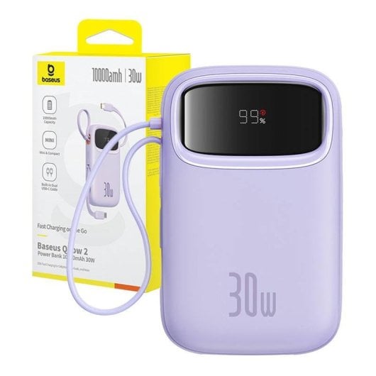 Powerbank Baseus QPow 2 10000 mAh 30W Lila