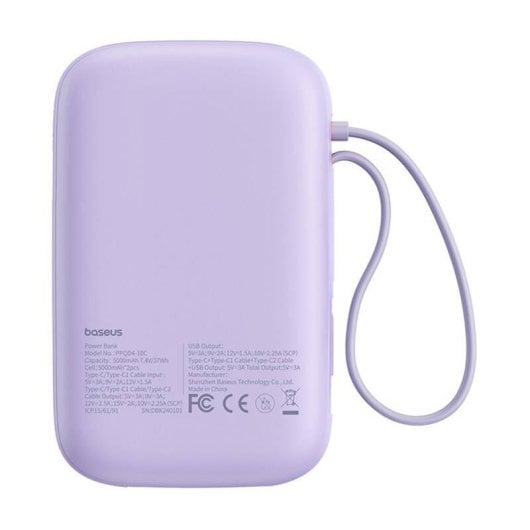 Powerbank Baseus QPow 2 10000 mAh 30W Lila