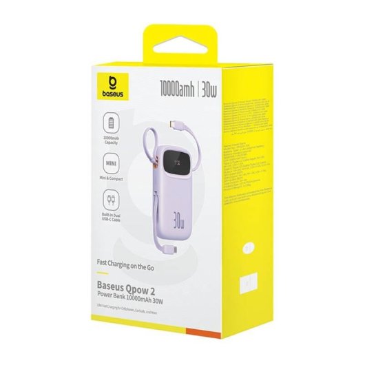 Powerbank Baseus QPow 2 10000 mAh 30W Lila