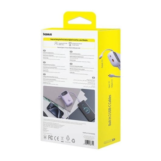 Powerbank Baseus QPow 2 10000 mAh 30W Lila