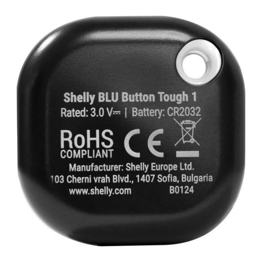 Botón inteligente Shelly BLU Button Tough 1 Bluetooth resistente y duradero