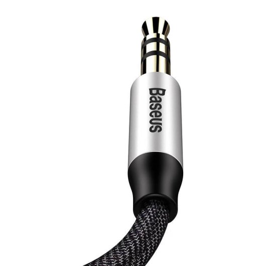 Cable de Audio Baseus Yiven M30 3,5mm Macho a Macho 1,5 m Negro Plata