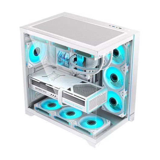 Carcasa PC Hiditec H3 PRO Midi Tower ATX Vidrio Templado Blanco Transparente