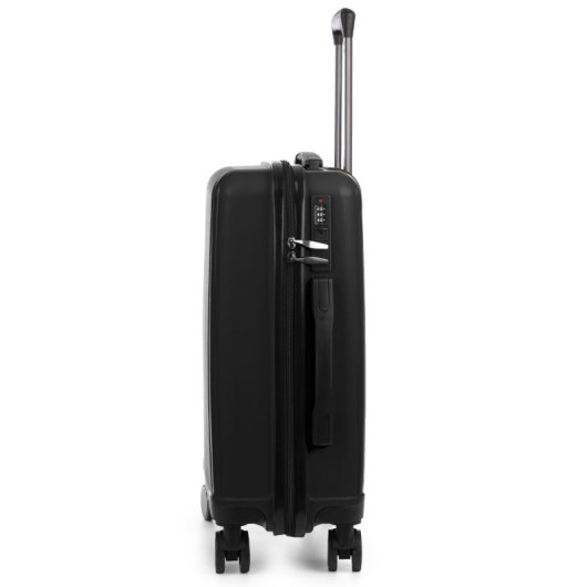 Dam Juego De 3 Maletas Trolley, En Material Ligero Pp Resistente A La Rotura. Cerradura Tsa Numérica, 4 Ruedas Dobles Giratorias 360°. 50x28x74,5 Cm. Color: Negro