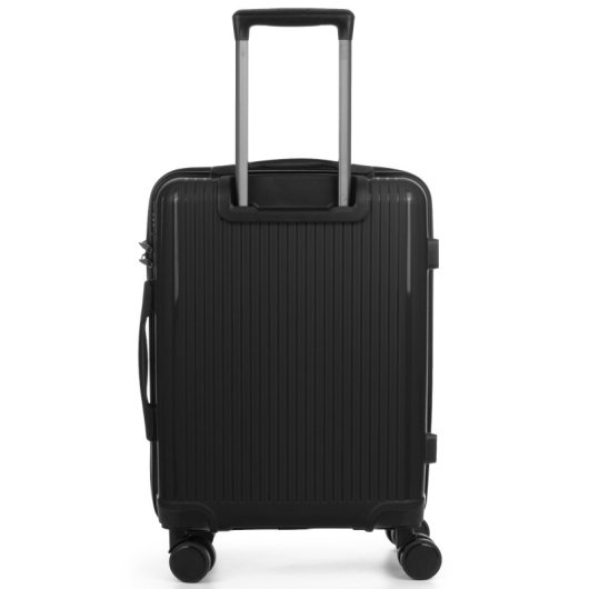 Dam Juego De 3 Maletas Trolley, En Material Ligero Pp Resistente A La Rotura. Cerradura Tsa Numérica, 4 Ruedas Dobles Giratorias 360°. 50x28x74,5 Cm. Color: Negro