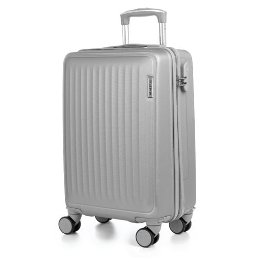 Valigia cabina Dam ABS leggero chiusura numerica 4 ruote 38x22x55 cm grigio chiaro