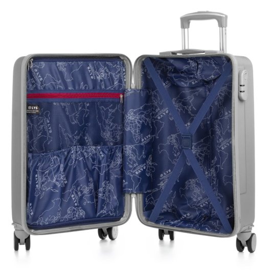 Valigia cabina Dam ABS leggero chiusura numerica 4 ruote 38x22x55 cm grigio chiaro