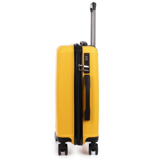 Dam Juego De 3 Maletas Trolley, En Material Ligero Pp Resistente A La Rotura. Cerradura Tsa Numérica, 4 Ruedas Dobles Giratorias 360°. 50x28x74,5 Cm. Color: Amarillo