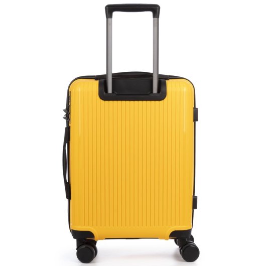 Dam Juego De 3 Maletas Trolley, En Material Ligero Pp Resistente A La Rotura. Cerradura Tsa Numérica, 4 Ruedas Dobles Giratorias 360°. 50x28x74,5 Cm. Color: Amarillo