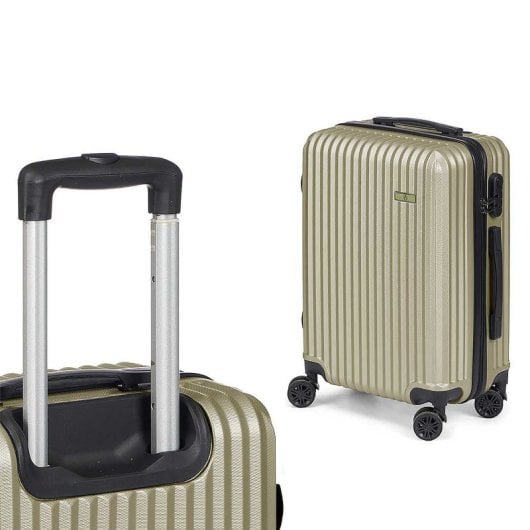 Dam Set De 3 Maletas Trolley De Abs, Ligeras Y Resistentes. Diseño Listón. 49x76x30 Cm. Color: Verde