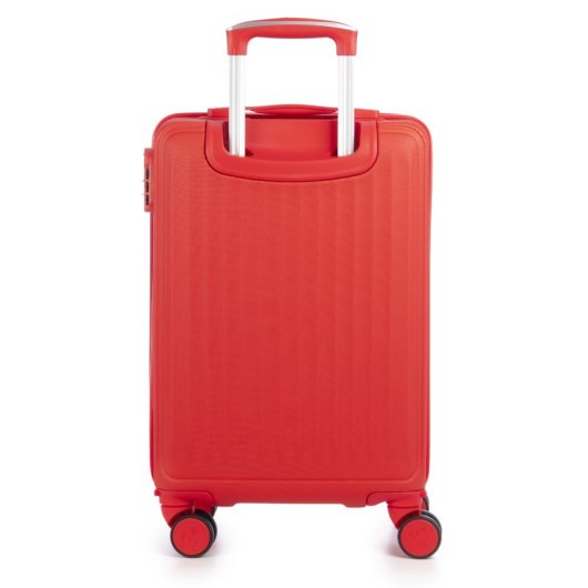 Dam Maleta De Cabina Trolley En Material Ligero De Abs De Alta Resistencia. Cerradura Numérica Y 4 Ruedas Dobles Extraíbles Y Giratorias 360°. 38x22x55 Cm. Color: Rojo