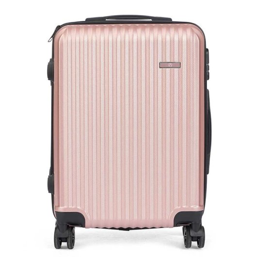 Kabinentrolley Dam ABS leicht robust Rillen-Design 23x38x57 cm rosa