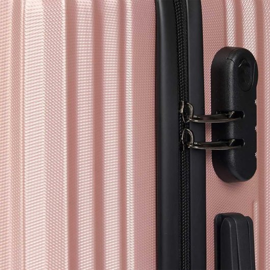 Kabinentrolley Dam ABS leicht robust Rillen-Design 23x38x57 cm rosa