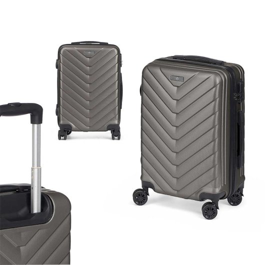 Kabinentrolley Dam ABS leicht robust Schuppen-Design 38x57x23 cm dunkelgrau
