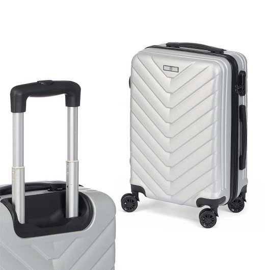 Dam Set De 3 Maletas Trolley De Abs, Ligeras Y Resistentes. Diseño Escamas. 49x76x30 Cm. Color: Gris