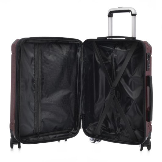 Valigia cabina Dam Trolley estensibile ABS PC angoli rinforzati Granata