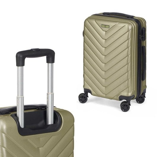 Dam Set De 3 Maletas Trolley De Abs, Ligeras Y Resistentes. Diseño Escamas. 49x76x30 Cm. Color: Verde