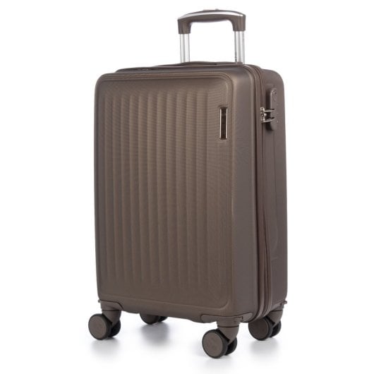 Kabinenkoffer Dam ABS braun Zahlenschloss 4 Rollen 38x22x55 cm