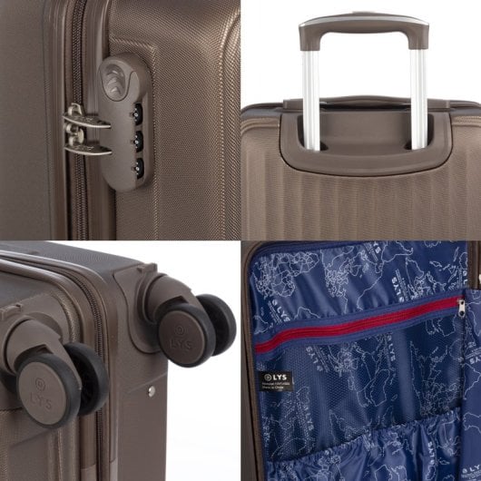 Kabinenkoffer Dam ABS braun Zahlenschloss 4 Rollen 38x22x55 cm