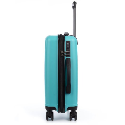 Dam Juego De 3 Maletas Trolley, En Material Ligero Pp Resistente A La Rotura. Cerradura Tsa Numérica, 4 Ruedas Dobles Giratorias 360°. 50x28x74,5 Cm. Color: Turquesa