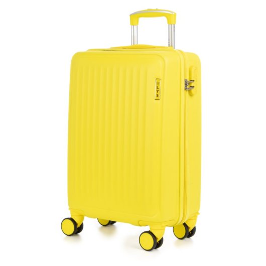 Valigia cabina Dam Trolley ABS leggero serratura numerica 4 ruote giallo