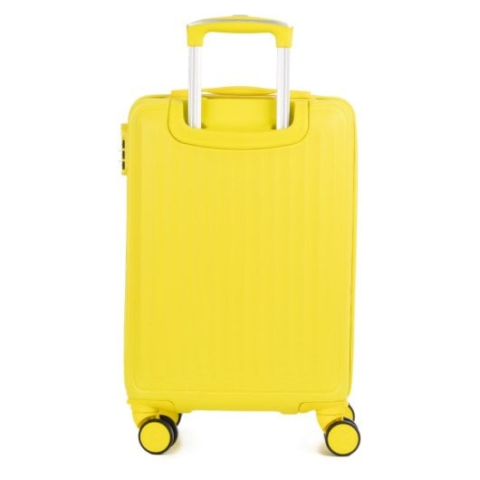 Valigia cabina Dam Trolley ABS leggero serratura numerica 4 ruote giallo