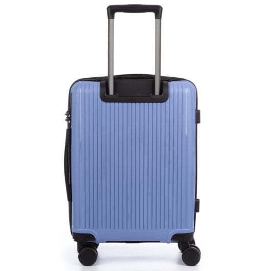 Dam Juego De 3 Maletas Trolley, En Material Ligero Pp Resistente A La Rotura. Cerradura Tsa Numérica, 4 Ruedas Dobles Giratorias 360°. 50x28x74,5 Cm. Color: Azul Claro
