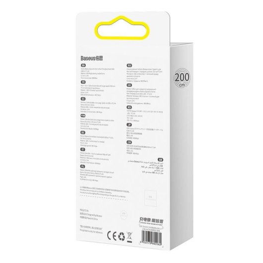 Cavo USB Lightning Baseus CALD000502 2 m 2,4 A Bianco