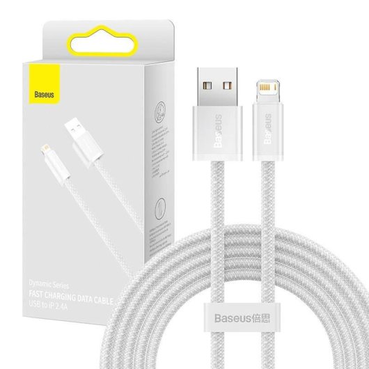 Cavo USB Lightning Baseus CALD000502 2 m 2,4 A Bianco